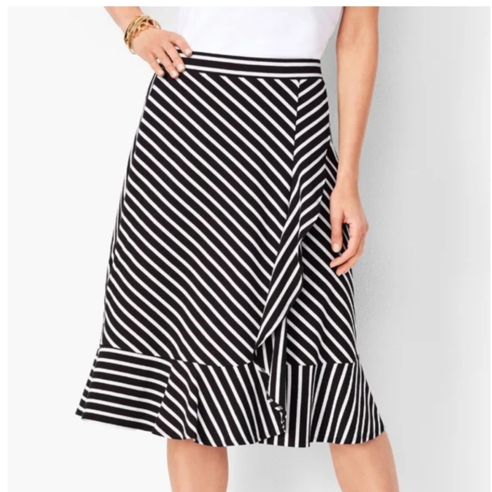 Talbots jersey cascading ruffle midi skirt-worn about 3 times - great shape